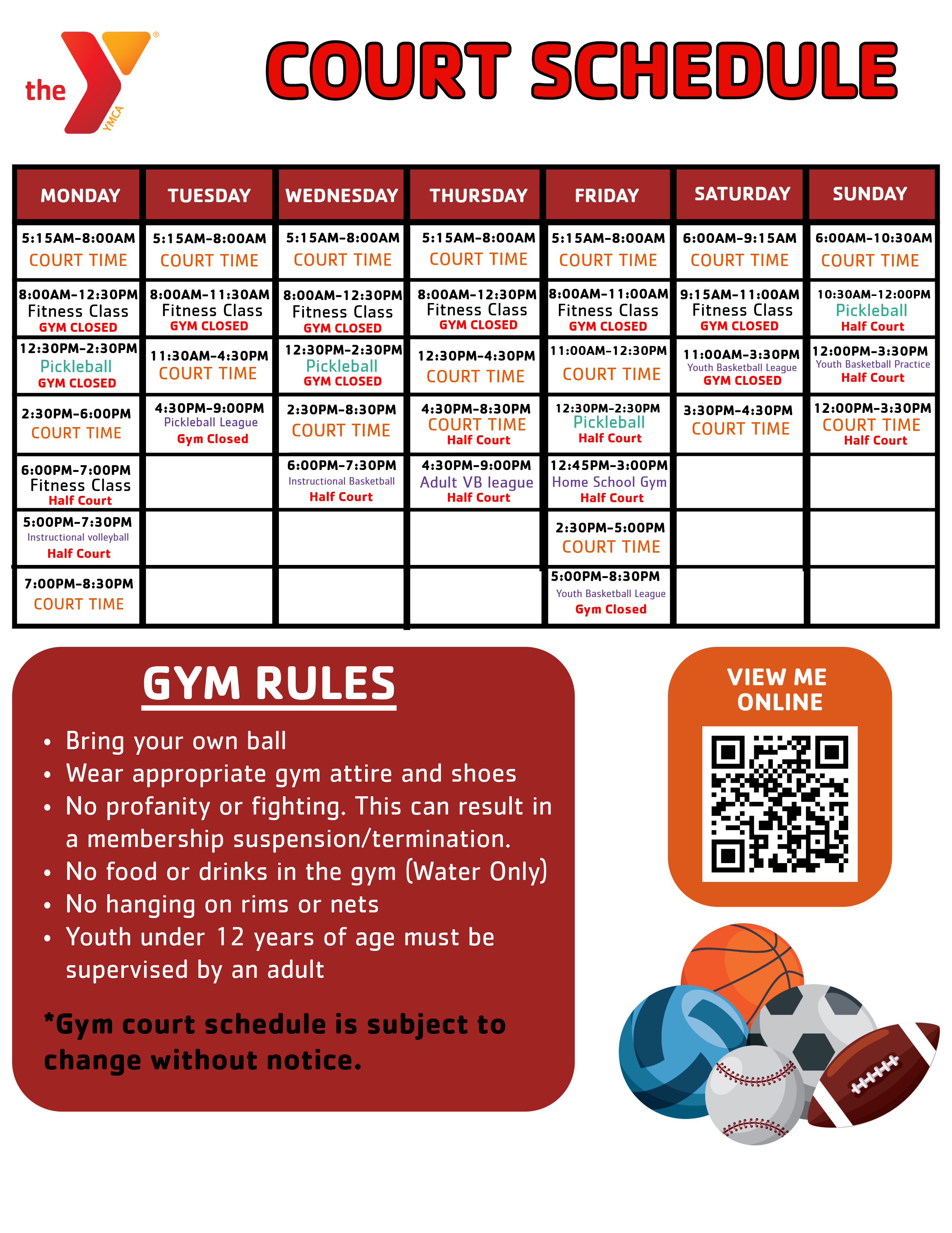 Gym Schedule