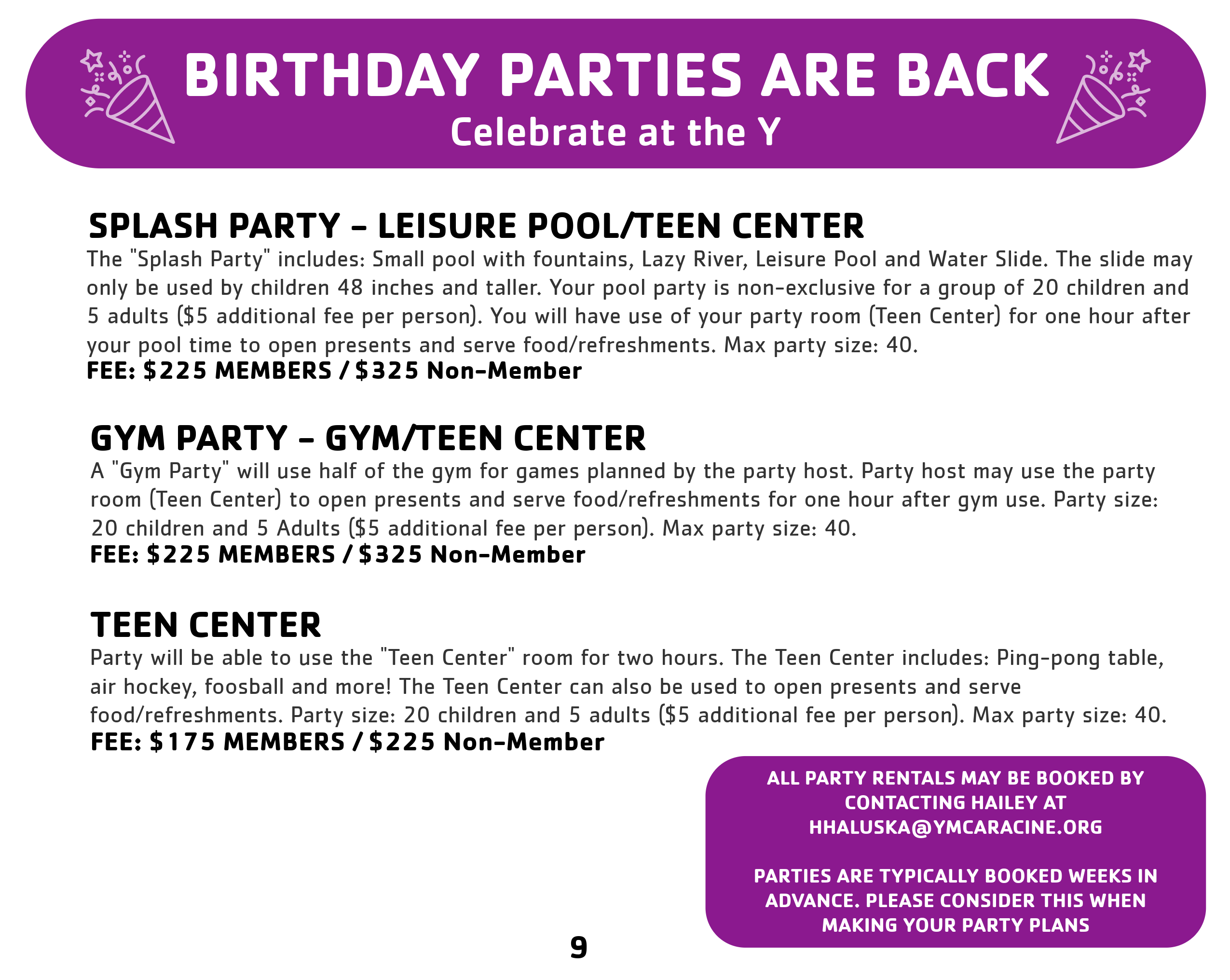 party rental packages