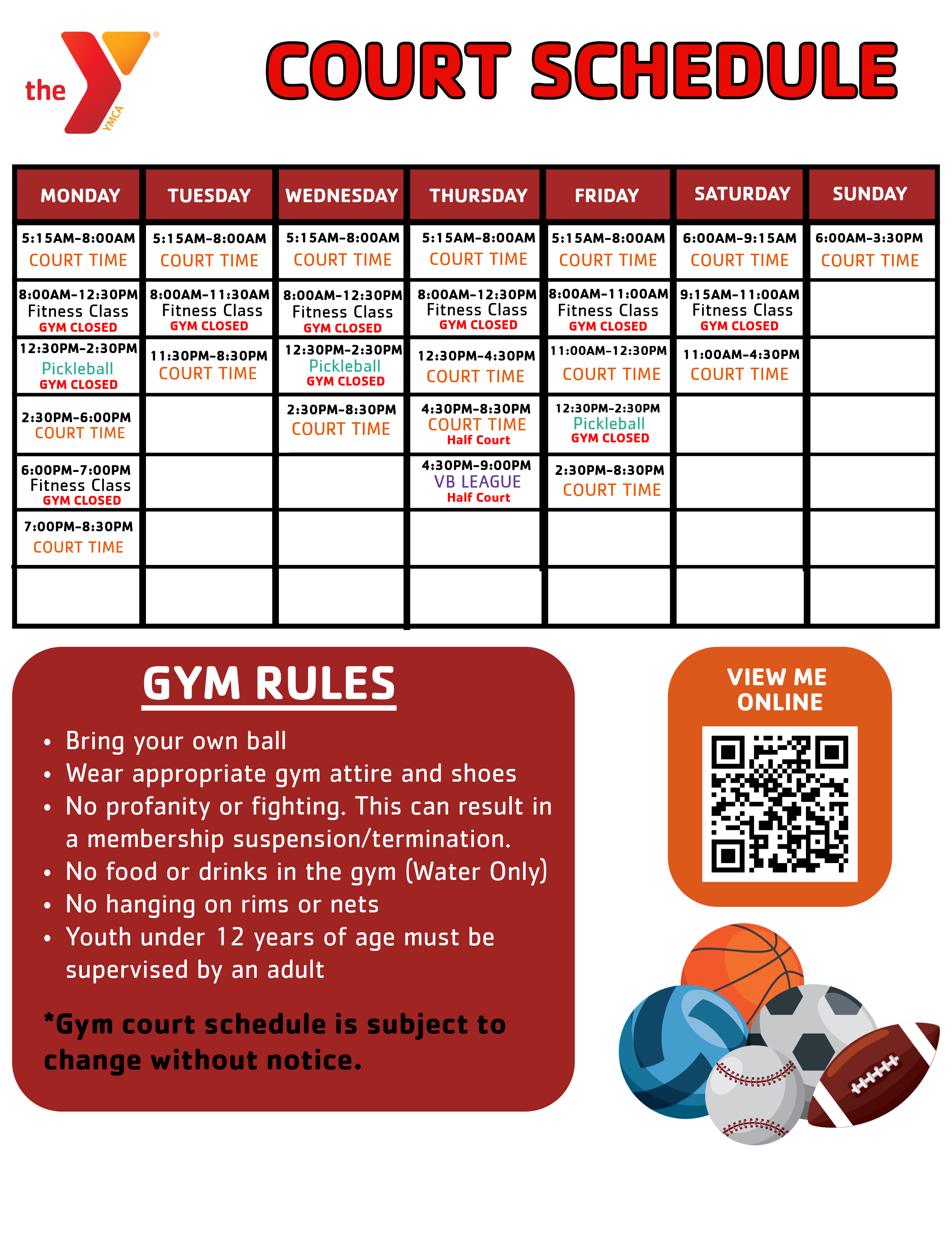 Gym Schedule